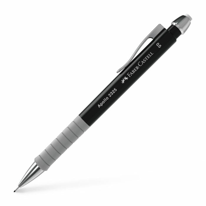 FABER-CASTELL 232504 Portaminas Apollo 0.5 negro con mina resistente a la rotura y empuñadura ergonómica 0 FABER-CASTELL 232504 Portaminas Apollo 0.5 negro con mina resistente a la rotura y empuñadura ergonómica 0