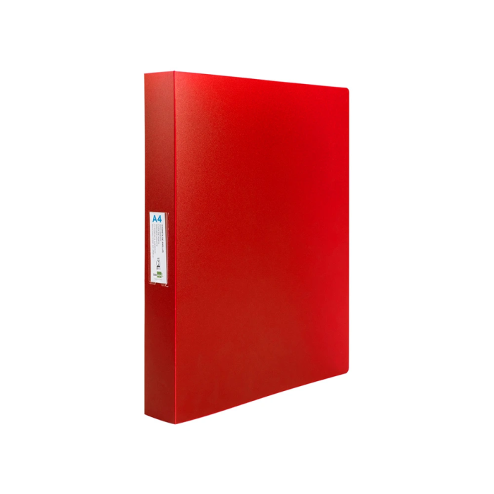 Liderpapel Carpeta 4 Anillas 25 mm Mixtas Polipropileno DIN A4 Rojo Translucido 2