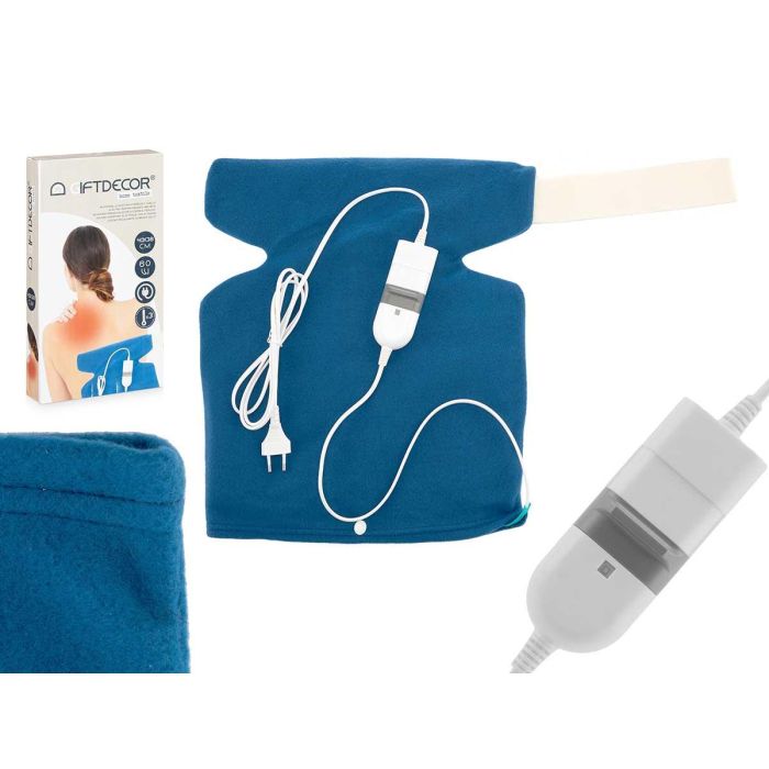 Almohadilla Eléctrica Giftdecor para Espalda y Cuello, 37x21x5 cm, Azul, 3 Niveles de Calor (12 Unidades)
