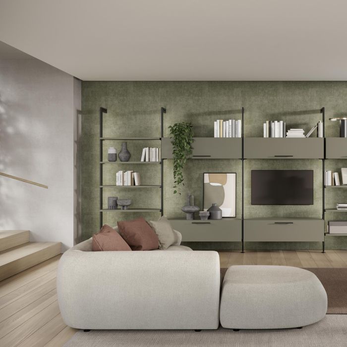 Emuca Lote de 2 estructuras Zero con herrajes y perfiles para montaje al suelo y a pared con nivelador rectangular, Aluminio y Zamak, Negro texturizado 2 Emuca Lote de 2 estructuras Zero con herrajes y perfiles para montaje al suelo y a pared con nivelador rectangular, Aluminio y Zamak, Negro texturizado 2