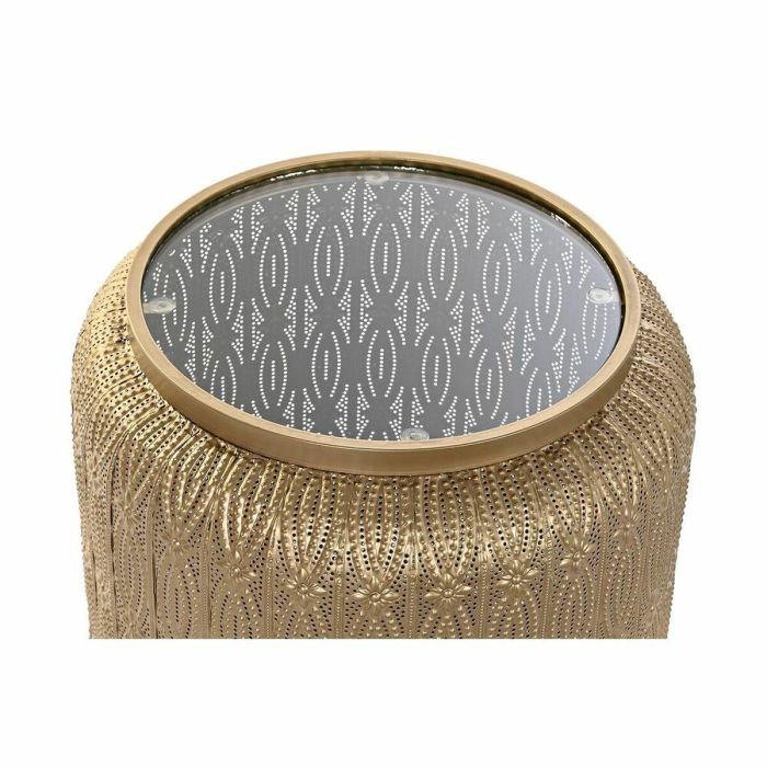 DKD Home Decor Mesita Auxiliar Árabe con Lámpara E27 Dorado de Metal 42x44x42 cm 3 DKD Home Decor Mesita Auxiliar Árabe con Lámpara E27 Dorado de Metal 42x44x42 cm 3