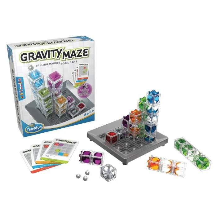 Think Fun Gravity Maze 76433 Juego de Laberinto Lógico Activado por Gravedad para +8 Años con 60 Retos 1
