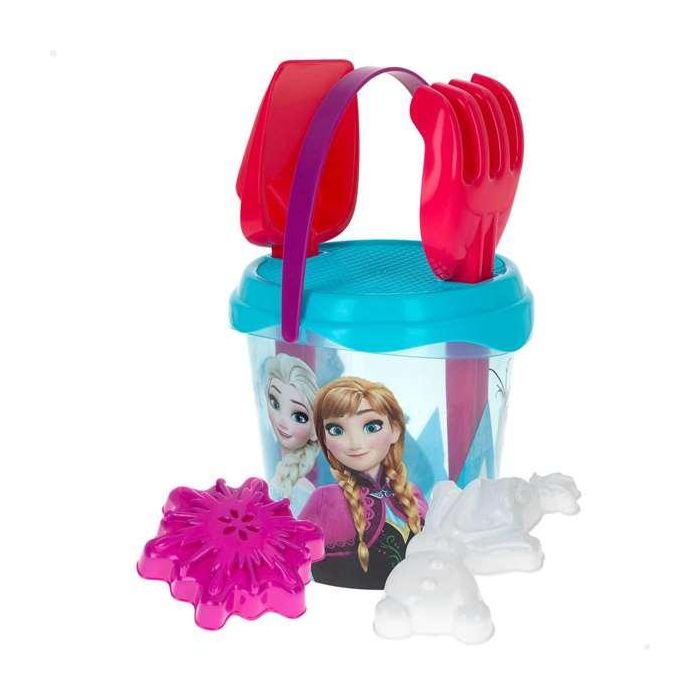 Color Baby Cubo de Playa Frozen Diametro 18 cm con Pala, Rastrillo y 2 Moldes 1 Color Baby Cubo de Playa Frozen Diametro 18 cm con Pala, Rastrillo y 2 Moldes 1