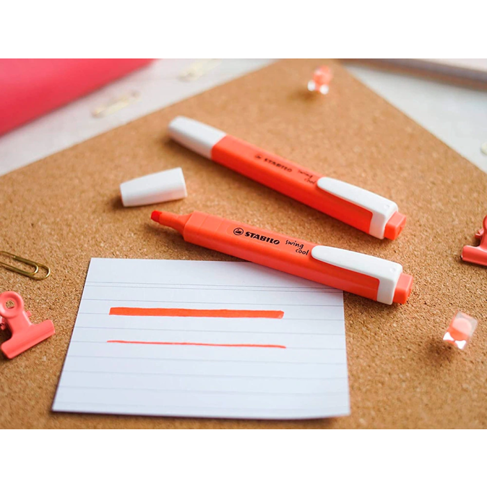 Stabilo Marcador Fluorescente Swing Cool Pastel Coral Meloso Caja 10 Unidades 3