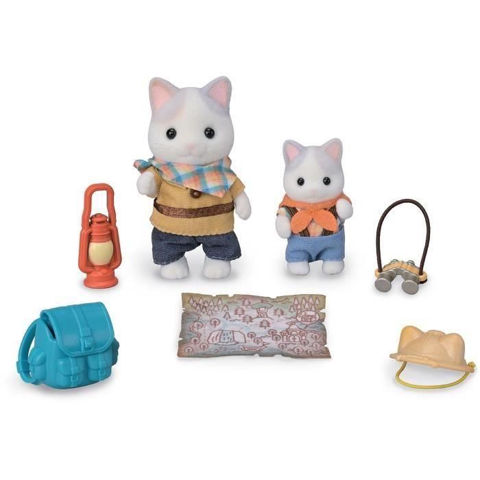 Figuras Articuladas - SYLVANIAN FAMILIES - Hijo y Bebé Gato Latte - Aventura en el Bosque Secreto