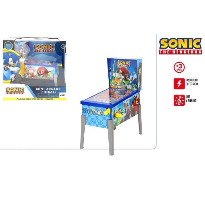 Juego sonic-mini pinball arcade con luces 22x15x22 cm 1