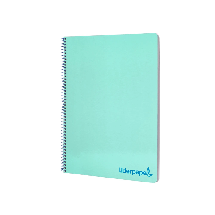 Liderpapel Cuaderno Espiral A4 Wonder Tapa Plástico 80 Hojas 90gr Cuadro 4mm Margen Verde Pastel 2
