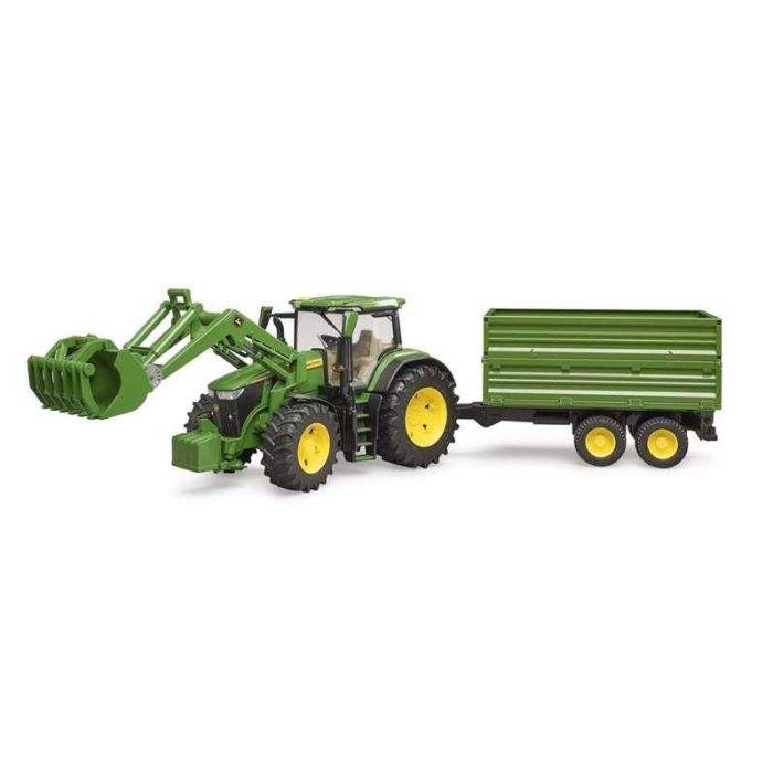 Bruder Tractor John Deere 7R 350 con Pala Frontal y Remolque para niños 3+ años