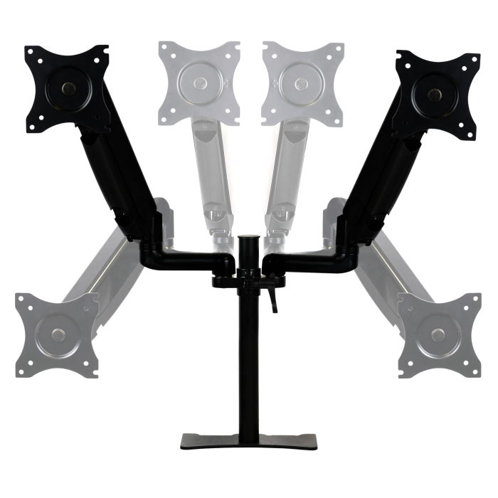 Phoenix technologies Brazo Articulado Doble Soporte Monitor Ajustable con Amortiguador de Gas, Doble Fijación, VESA 75/100mm