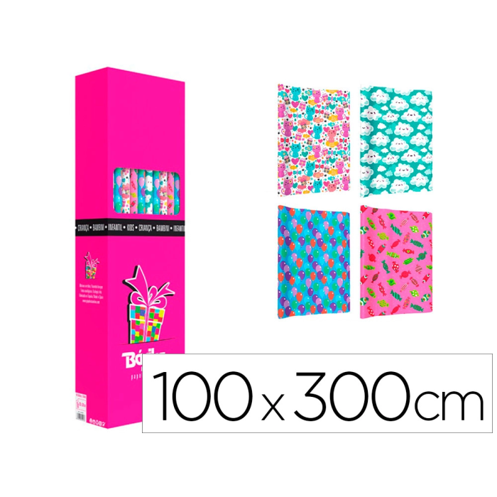 Basika Papel de Regalo Infantil Rollo 1m x 3m Diseños Surtidos 0 Basika Papel de Regalo Infantil Rollo 1m x 3m Diseños Surtidos 0
