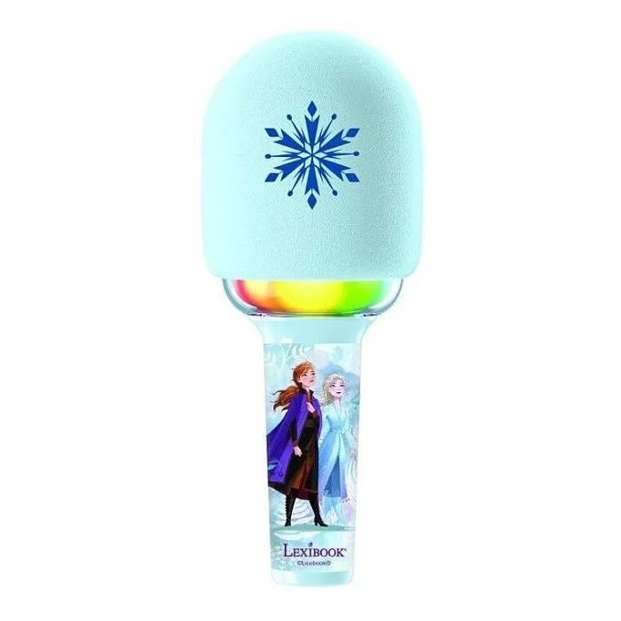 Lexibook Micrófono Karaoke Frozen Disney con Altavoz Bluetooth, Luces LED y Efectos de Voz para Niños 1