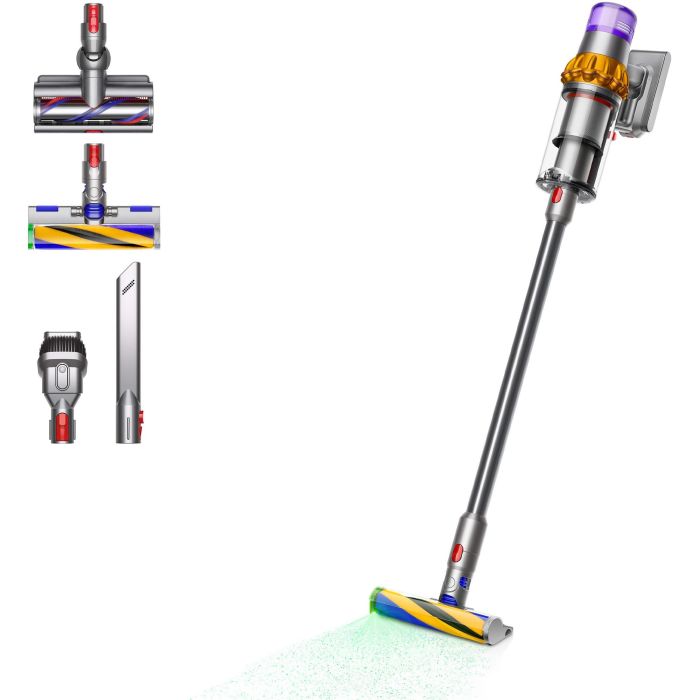 Dyson V15 Detect Absolute Aspiradora Escoba Ciclónica Potente 240 AW con Pantalla y Cepillo LED