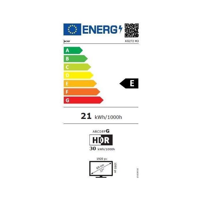 Pantalla de PC - ACER - Nitro KG272M3bmiipx - 27 FHD - Panel LED IPS - 1ms/0,5ms (GTG, Min.) - 180 Hz - HDMI - Negro 4