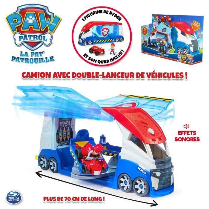 Spin Master 6069338 Patrulla Canina Patroller Launch y Rescue, Juego de 56 cm con Ryder y ATV, para 6 vehículos, sonidos 1