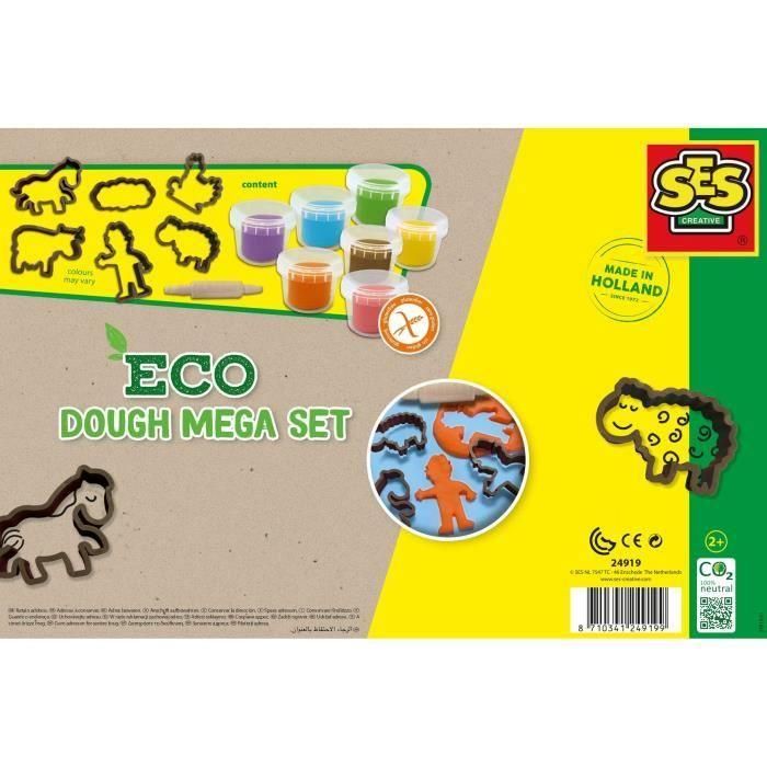 Ses Creative SEC8710341249199 - Kit de Masa para Modelar Gigante Ecológico 7x90g con Herramientas 1