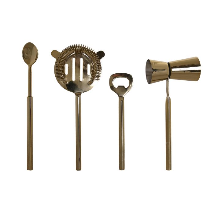 DKD Home Decor Coctel Glam - Set de 4 Piezas de Inox y Mármol en Blanco y Dorado, 3 x 21 x 10 cm 2 DKD Home Decor Coctel Glam - Set de 4 Piezas de Inox y Mármol en Blanco y Dorado, 3 x 21 x 10 cm 2