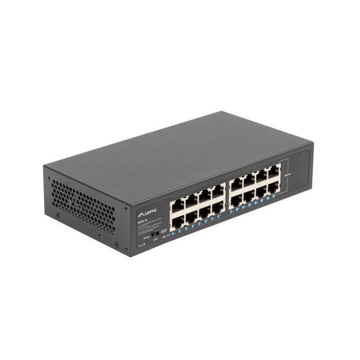 Lanberg RSGE-16 Switch No Administrado Gigabit Ethernet (10/100/1000) de 16 Puertos RJ-45, Montaje en Rack 1U, Color Negro Lanberg RSGE-16 Switch No Administrado Gigabit Ethernet (10/100/1000) de 16 Puertos RJ-45, Montaje en Rack 1U, Color Negro