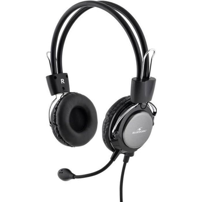 Bluestork MC-201 auricular y casco Auriculares Diadema Conector de 3,5 mm Negro, Plata Bluestork MC-201 auricular y casco Auriculares Diadema Conector de 3,5 mm Negro, Plata