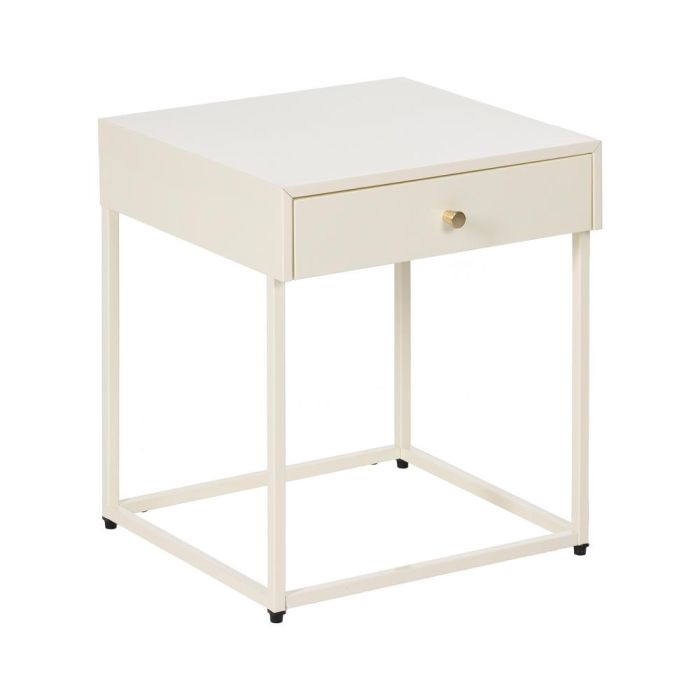 Mesita Crema Acero 43 X 41 X 50 cm