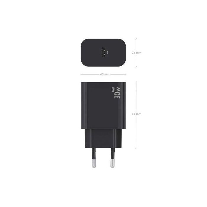 AISENS Cargador USB-C PD3.0 GaN 30W A110-0941 Negro AISENS Cargador USB-C PD3.0 GaN 30W A110-0941 Negro