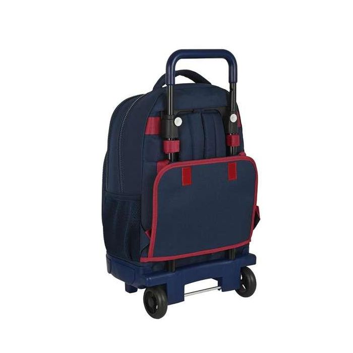Mochila Escolar con Ruedas F.C. Barcelona Corporativa Azul Granate (33 x 45 x 22 cm) 1