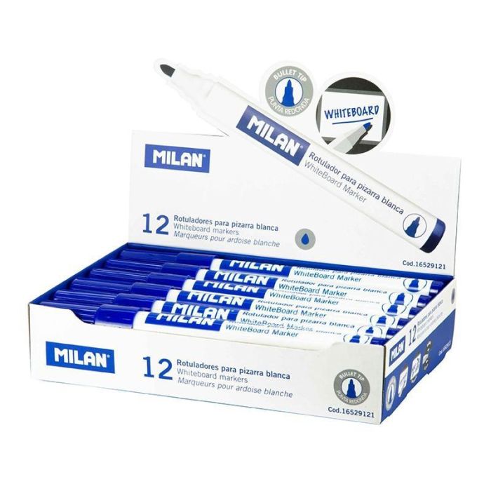 Rotuladores para pizarra blanca ø4,7mm azul, caja 12 unidades Rotuladores para pizarra blanca ø4,7mm azul, caja 12 unidades