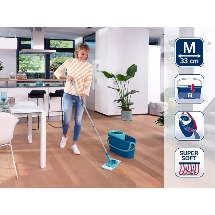 LEIFHEIT Clean Twist M Ergo 52120 Set de limpieza para suelos - Fregona con funda de 33 cm y cubo con centrifugado giratorio sencillo 4 LEIFHEIT Clean Twist M Ergo 52120 Set de limpieza para suelos - Fregona con funda de 33 cm y cubo con centrifugado giratorio sencillo 4