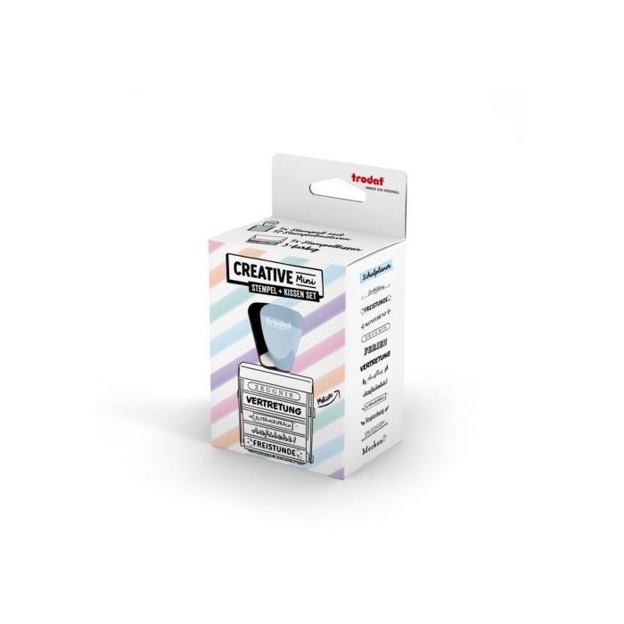 trodat Creative Mini/V5 Pastell Blau + Kissen 3Farben 1129 1