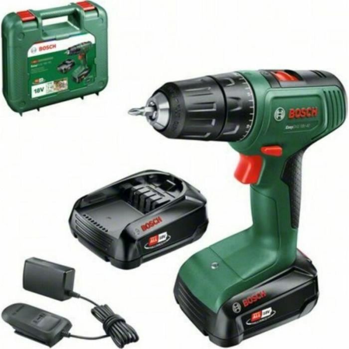 Bosch BOS4053423230642 Taladro Atornillador EasyDrill 18V-40, 2 Baterías 1.5 Ah, Cargador AL18V-20 y Estuche