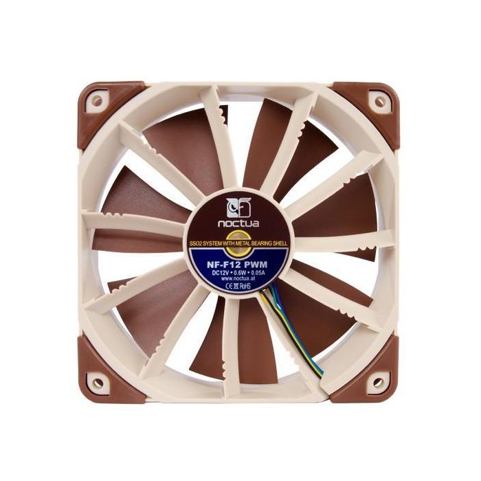 Noctua NF-F12PWM Ventilador de Caja 120mm, 300-1500RPM, 22.4dB, 93.4m³/h, PWM 2 Noctua NF-F12PWM Ventilador de Caja 120mm, 300-1500RPM, 22.4dB, 93.4m³/h, PWM 2