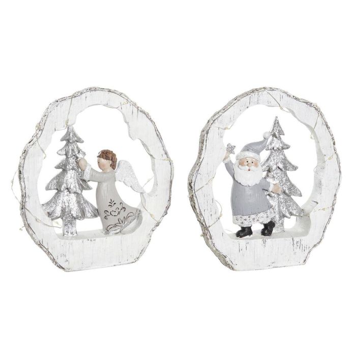 Figura Navidad Moderna DKD Home Decor Blanco Dorado 4.5 x 19 x 17 cm (2 Unidades) Figura Navidad Moderna DKD Home Decor Blanco Dorado 4.5 x 19 x 17 cm (2 Unidades)