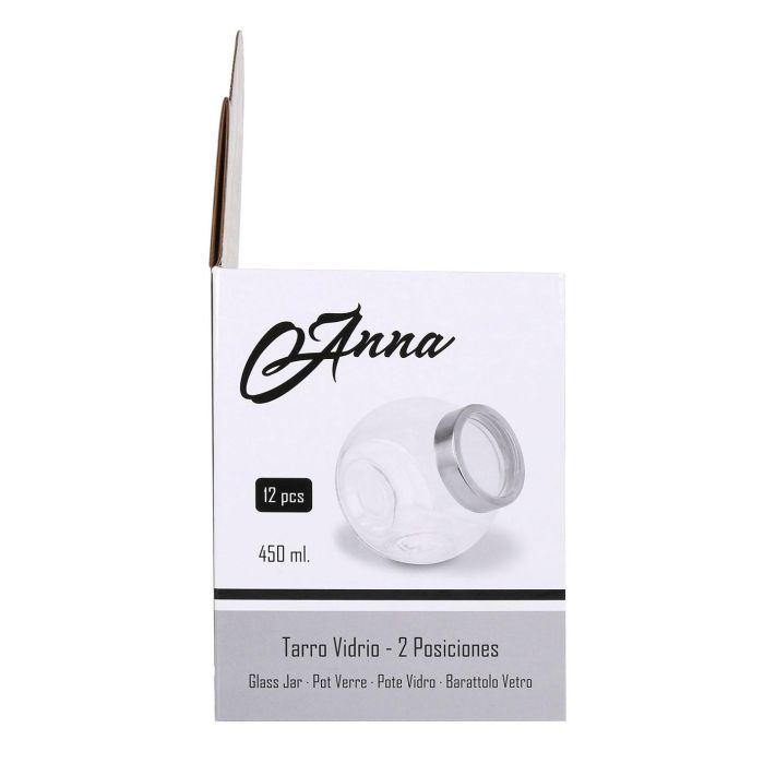 Anna Tarro de Vidrio con 2 Posiciones, 450 ml - Dimensiones: 8x10x10 cm (24 Unidades) 5