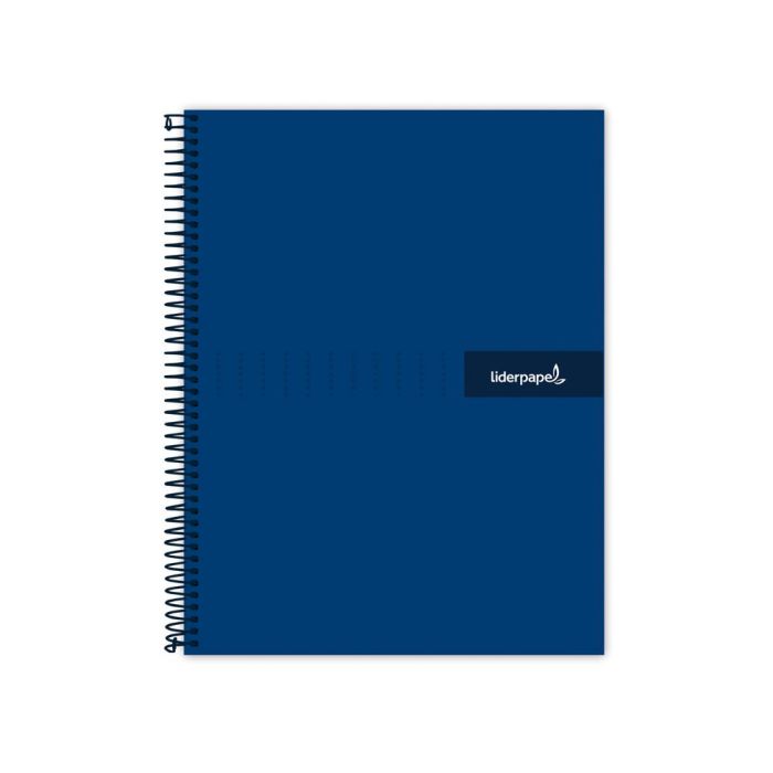 Cuaderno Espiral Liderpapel A4 Micro Crafty Tapa Forrada 120H 90 gr Cuadro 5 mm 5 Bandas 4 Colores Color Azul 1