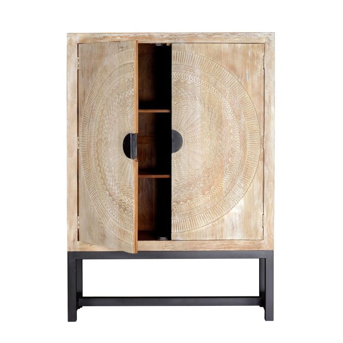 Giner y Colomer Armario Madera de Mango con Patas de Metal Blanco Envejecido 176 cm 2