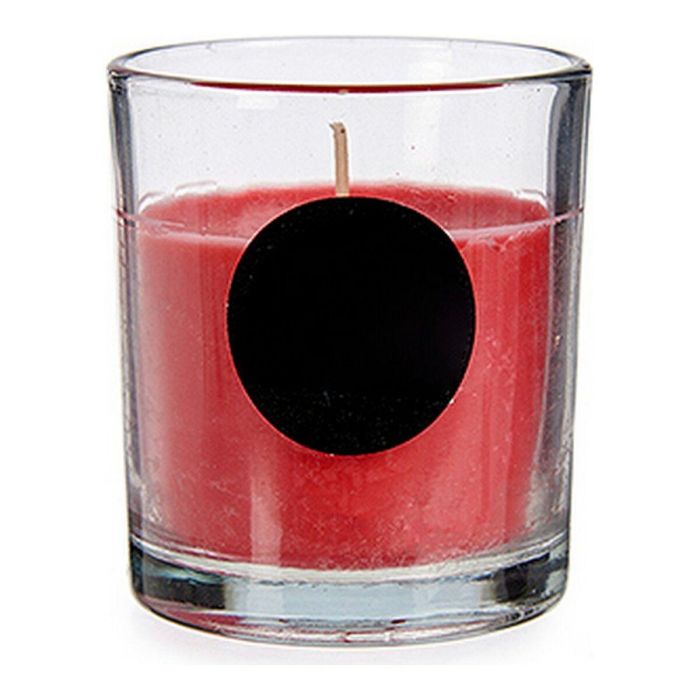 Acorde Vela Vaso Frutos Rojos, Aroma Intenso, 30 Horas de Duración, Cera Parafina, Vidrio Rojo 7x7.7x7 cm (Set de 12)