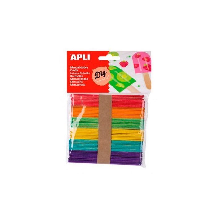 Apli Palos De Polo De Madera 114x10 mm Colores Surtidos -Bolsa 50U- Apli Palos De Polo De Madera 114x10 mm Colores Surtidos -Bolsa 50U-