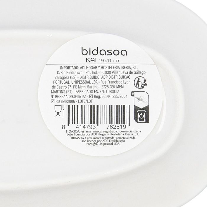 Bandeja Oval Porcelana Kai Hydrozero Bidasoa 19x11 cm 5 Bandeja Oval Porcelana Kai Hydrozero Bidasoa 19x11 cm 5