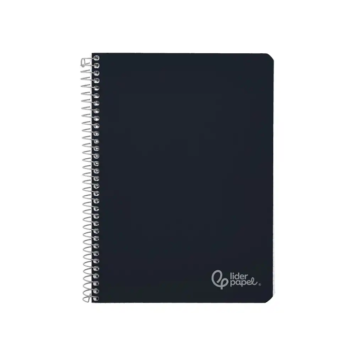 Liderpapel Cuaderno espiral A5, tapa dura, 80 hojas, 90gr, cuadro 4mm con margen, color negro 1