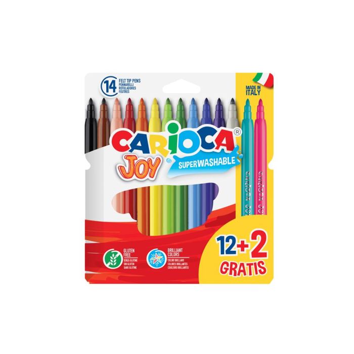 Carioca Rotuladores Joy Super Lavables C-Surtidos Estuche 12+2 Ud Gratis 1