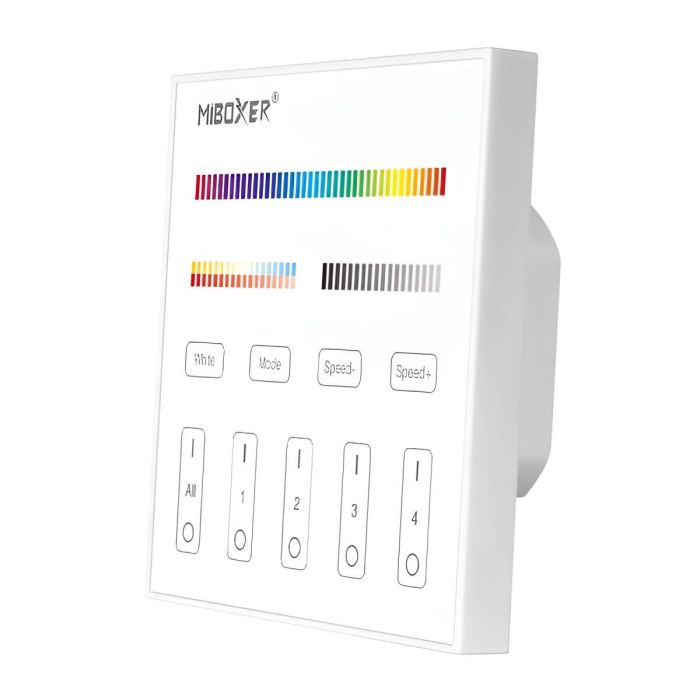 MiBoxer HLP-X3 Mando Táctil LED DALI DMX512 para Tiras RGB, RGBW y RGB+CCT, Controlador de Pared con Cristal