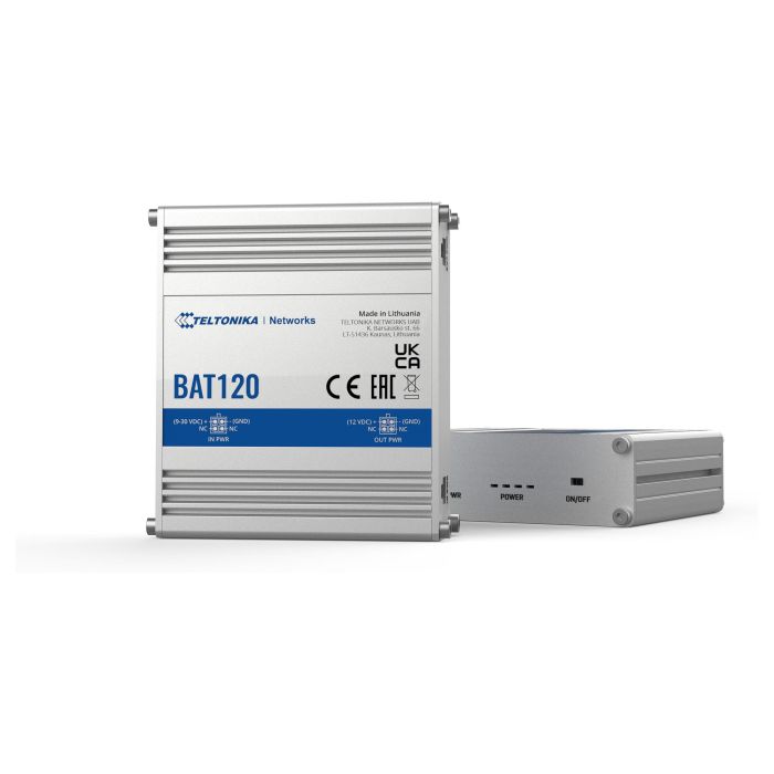 Teltonika BAT120 UPS Línea Interactiva 22W Sawtooth 9-30V Alimentación CC Compacto Acero Inoxidable 5