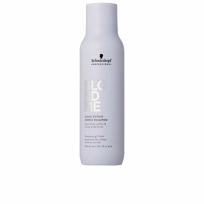 Schwarzkopf BLONDME Champú Bond Repair Neutralizante Matizador Morado Cabello Rubio Frío 300 ml