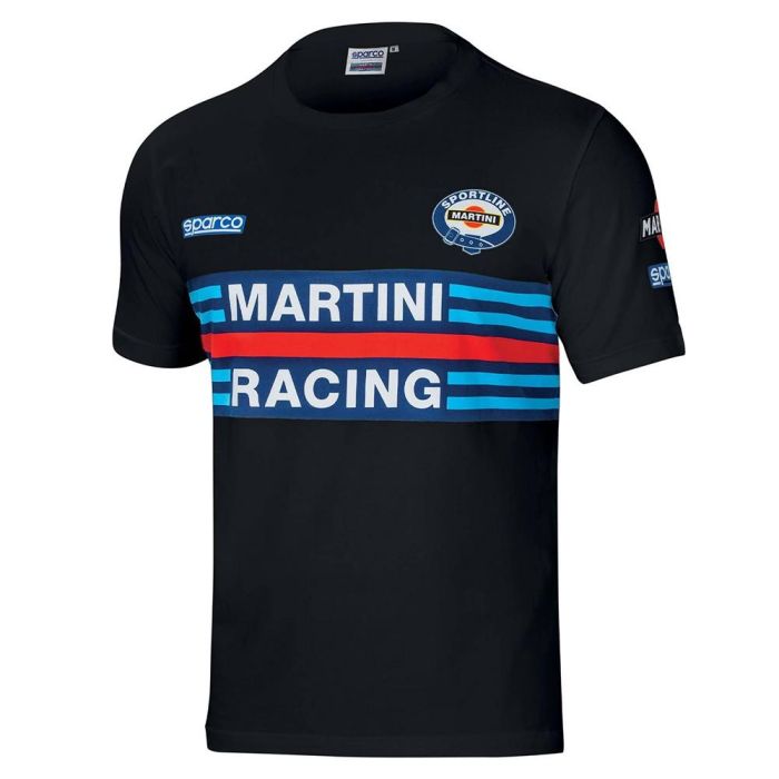 Camiseta de Manga Corta Sparco Martini Racing Negro S Camiseta de Manga Corta Sparco Martini Racing Negro S