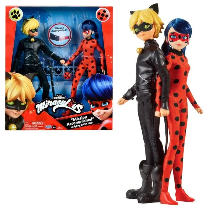 Bandai Miraculous Ladybug Muñecas de Moda 26 cm - Paquete de 2 0 Bandai Miraculous Ladybug Muñecas de Moda 26 cm - Paquete de 2 0