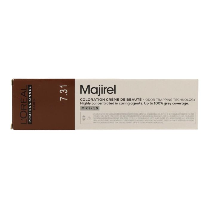 L'Oréal Majirel Tinte Permanente Profesional 7.31 Warm Beige 60ml para Cobertura Total de Canas