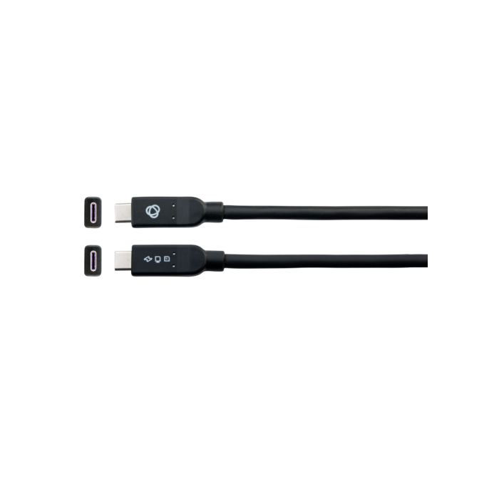 Kramer Electronics C-U32/MFF-6 Cable USB-C a USB-C, Alta Velocidad USB 3.2 Gen 2 (10Gbps), Carga Rápida 100W Power Delivery, 1.8m, Negro
