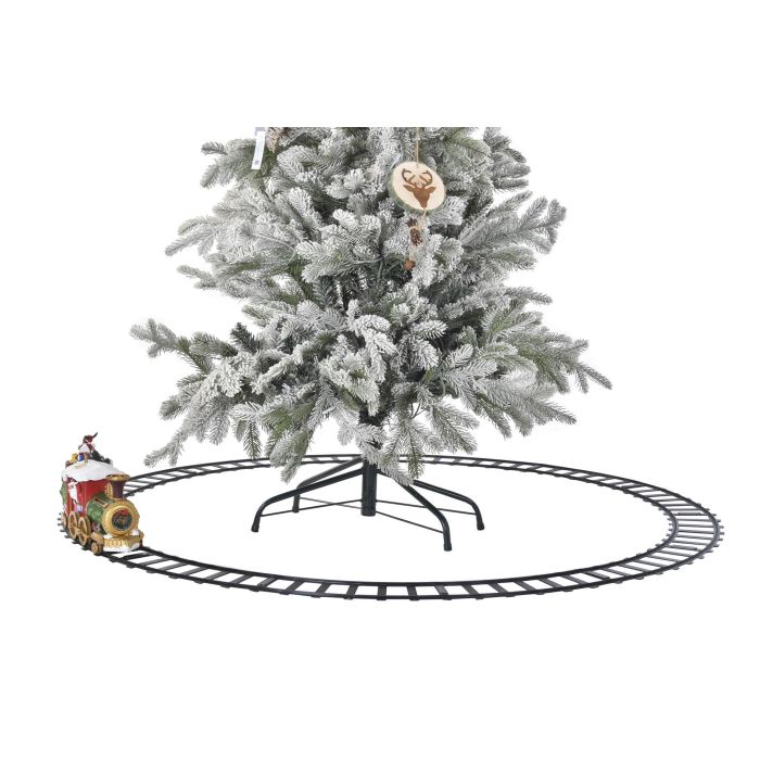 DKD Home Decor Tren Navidad Tradicional LED Multicolor Rojo 136 x 15 x 136 cm Movimiento Musical (2 Unidades) 4