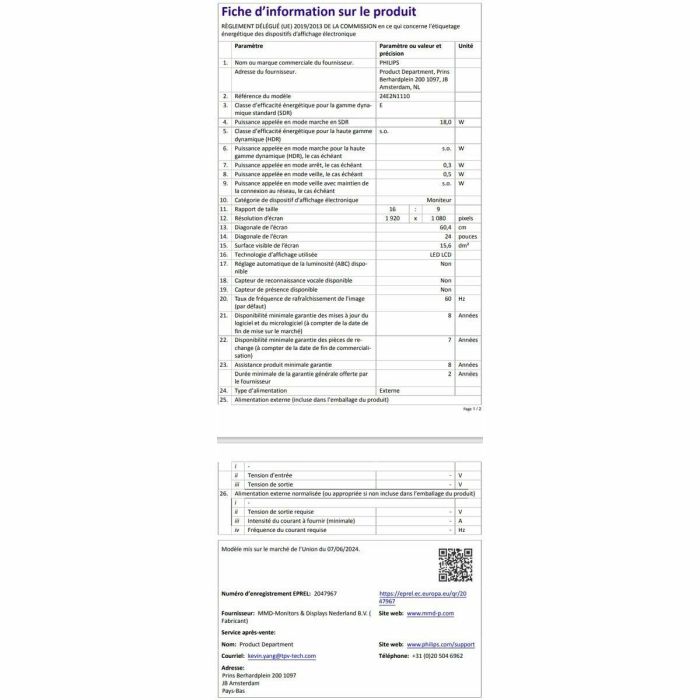 Philips 24E2N1100A Monitor 23.8" Full HD 1920x1080 IPS 120Hz 1ms (HDMI 1.4) 6