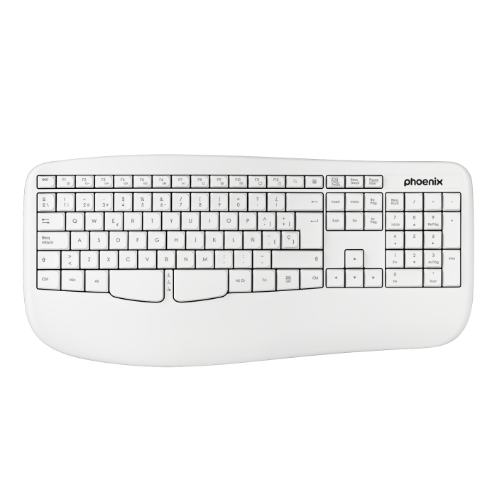 Phoenix Technologies Teclado Ergonómico Inalámbrico K201 2.4Ghz Plug & Play para Windows MacOS Linux 0 Phoenix Technologies Teclado Ergonómico Inalámbrico K201 2.4Ghz Plug & Play para Windows MacOS Linux 0