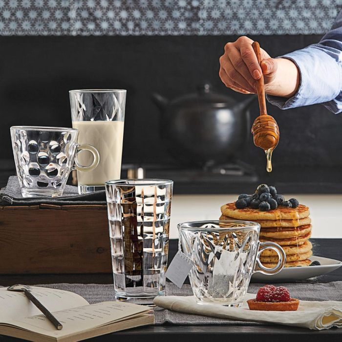 Bormioli Rocco Cube Set 6 Vasos Bajos de Vidrio 24,5 cL con Relieve 1